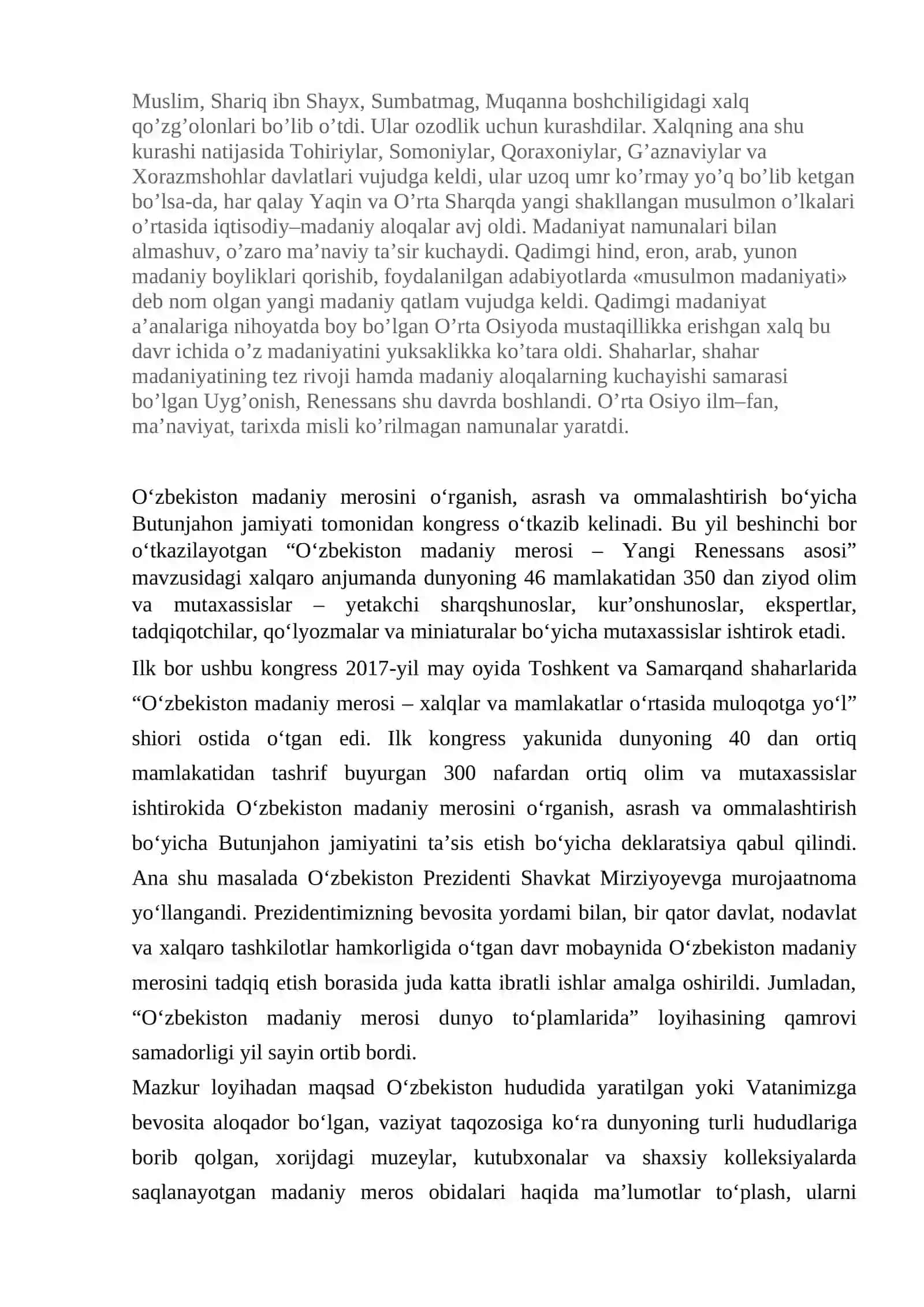 Oʻzbekiston madaniy merosi – xalqlar va mamlakatlar oʻrtasida muloqotga yoʻl 3