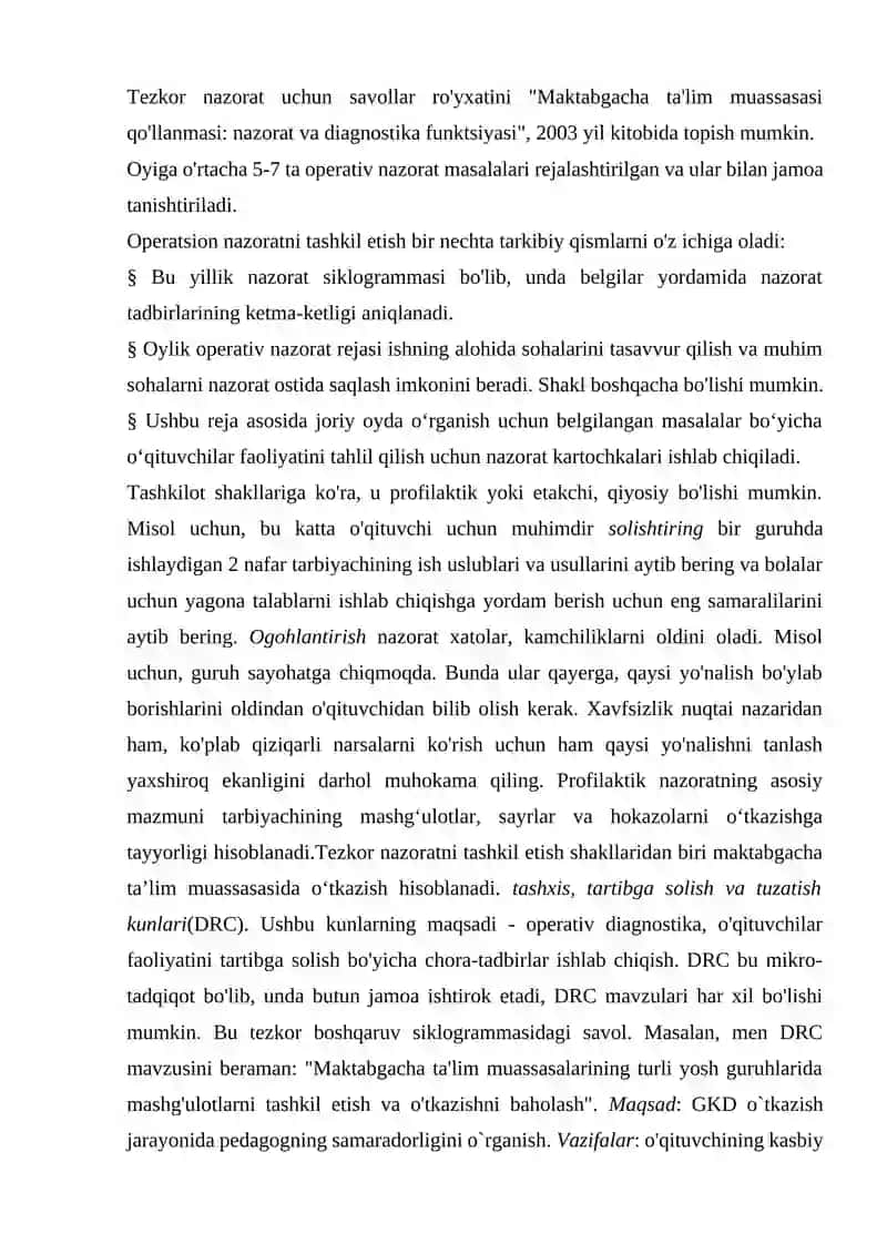 Maktabgacha taʼlimda nazorat turlarini taqqoslash 3