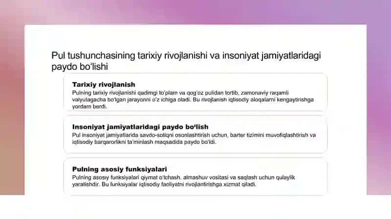 Pulning paydo bo’lishi, zarurligi va funksiyalari 3
