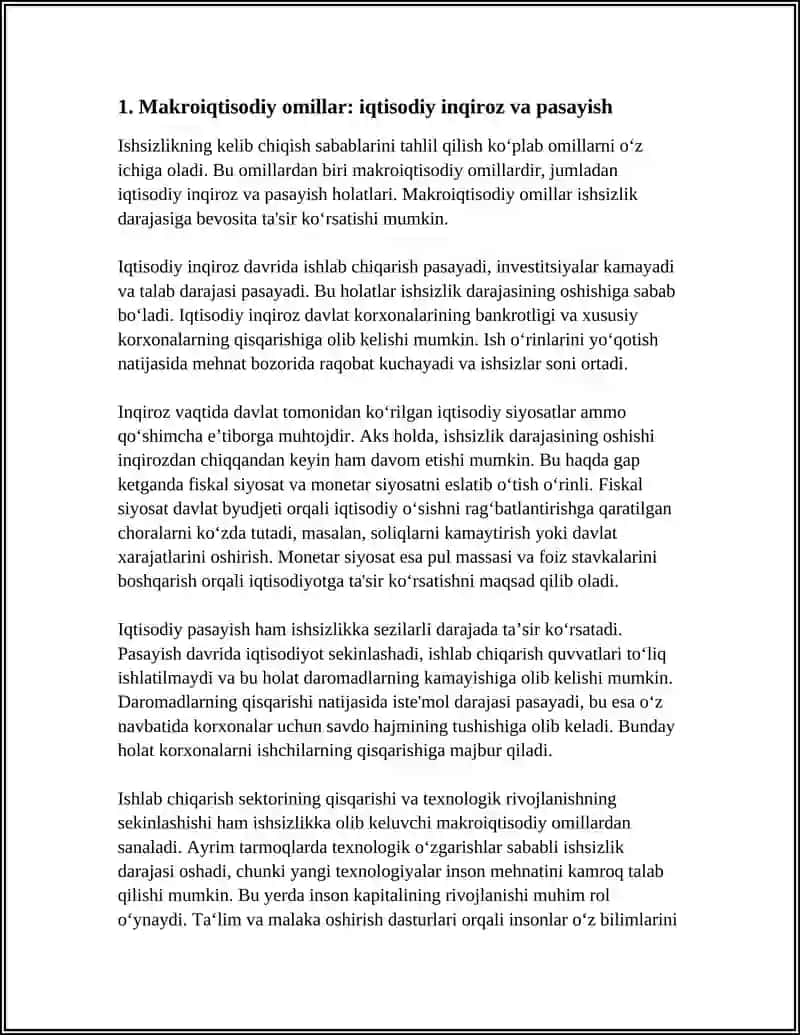 ISHSIZLIKNING KELIB CHIGISH SABABLARI VA NAMOYON BO' LISH SHAKILARI 3