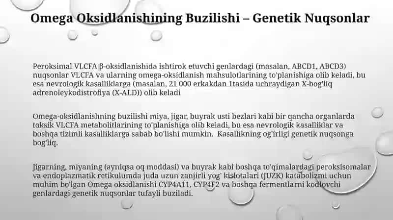 Yogʻ kislotalarini omega oksidlanishi,ahamiyati va buzilishi 3