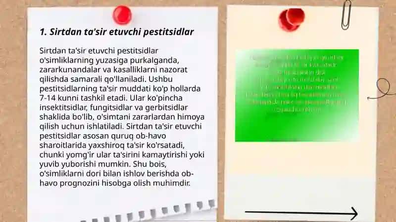 Sirtdan va me'da ichak orqali ta'sir etuvchi pestitsidlar 3