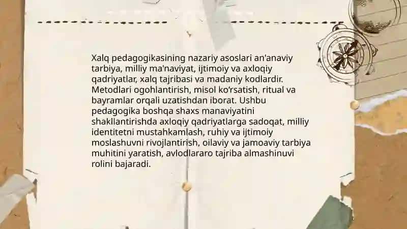 Xalq pedagogikasi va boshqa shaxs manaviyatini shakllantirishdagi roli 3