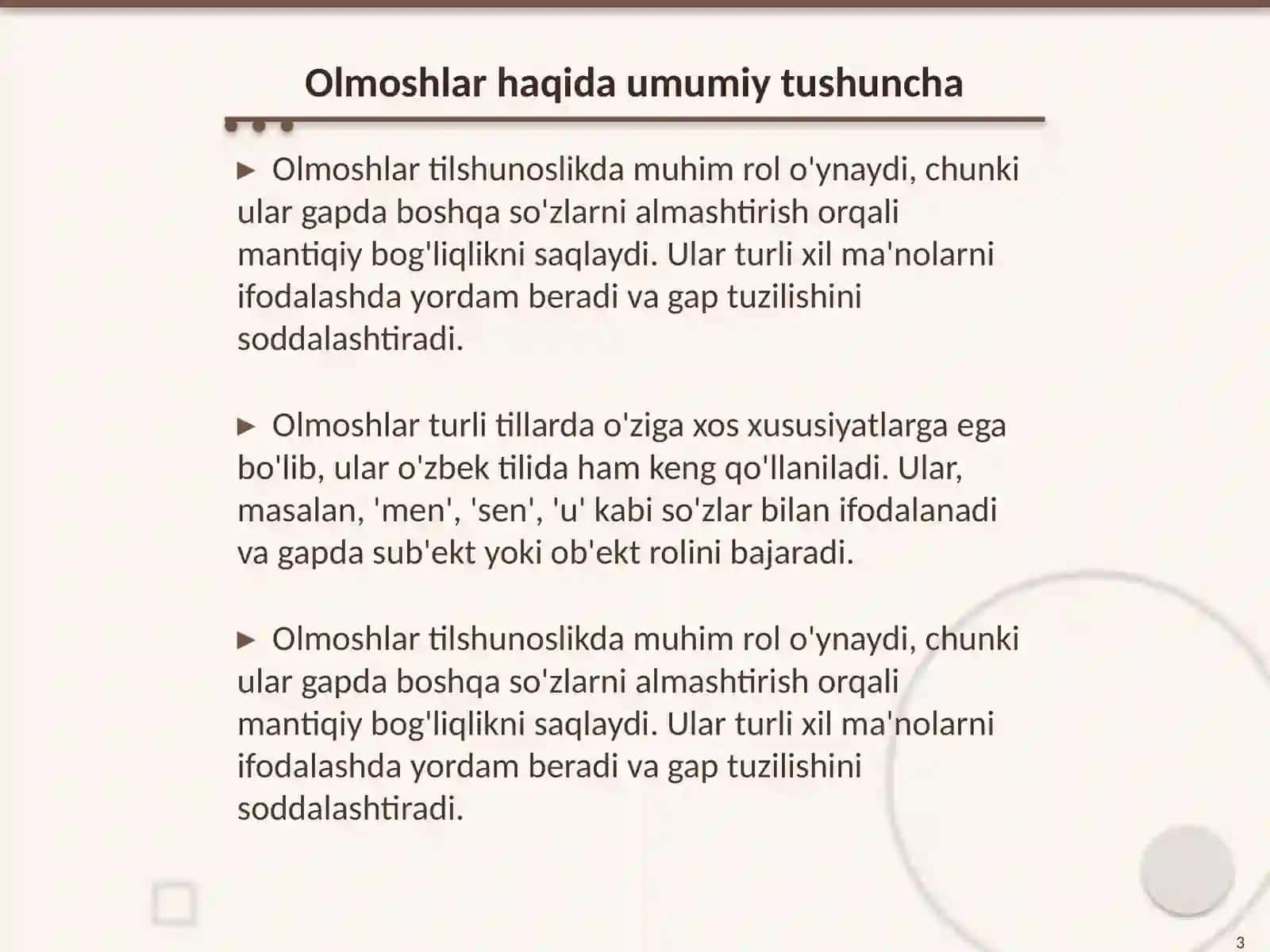 Olmoshalrning o'rganilish tarixi va ahamyati 3