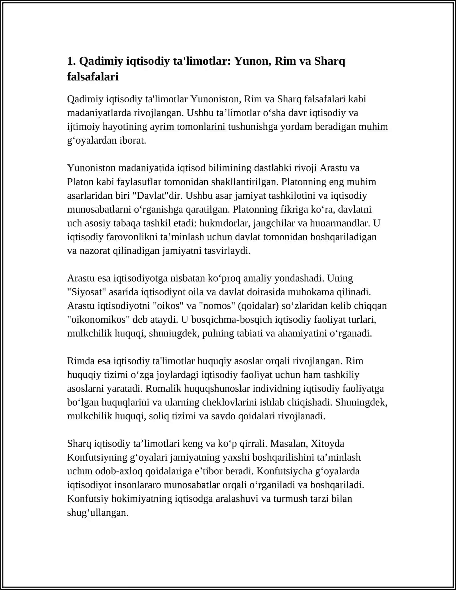 IQTISODIYOTDA TALIMOTLAR TARIXI 3