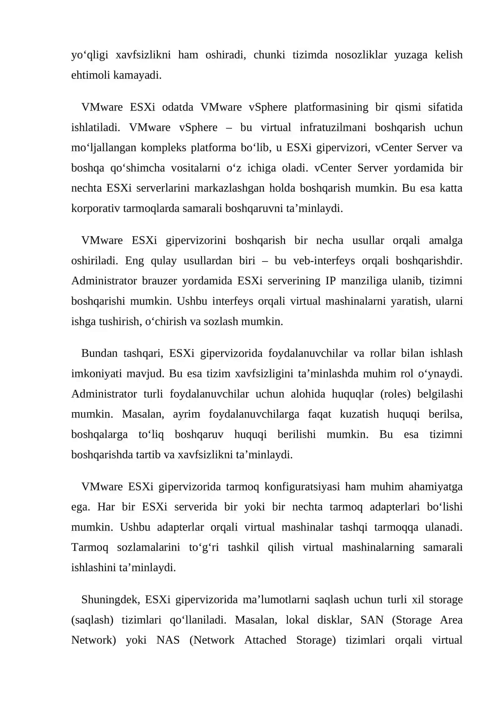 VMware ESXi gipervizorini o‘rnatish va konfiguratsiyalarini sozlash 3