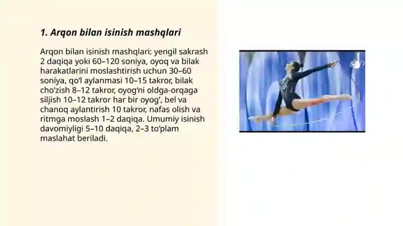 Arqon bilan isinish mashqlari 3