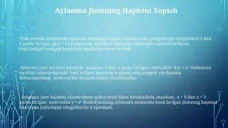 Aniq integral va geometrik masalalarga tadbiqlari 3