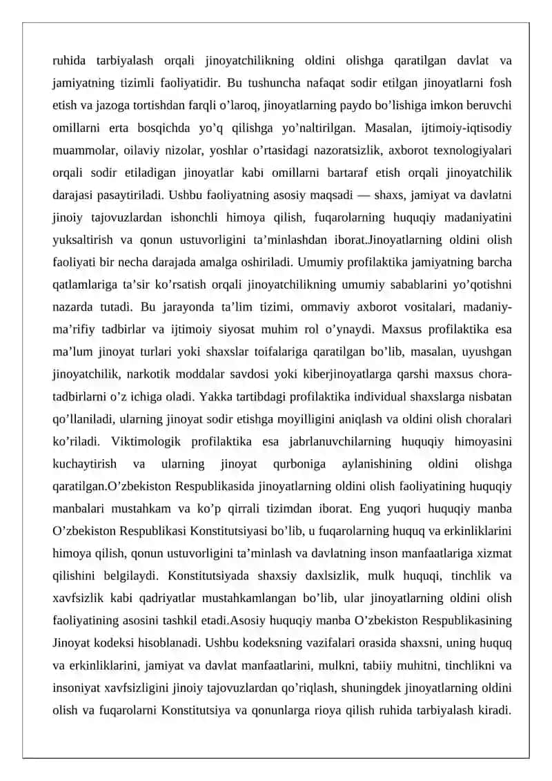 Jinoyatlarning oldini olish choralari 3