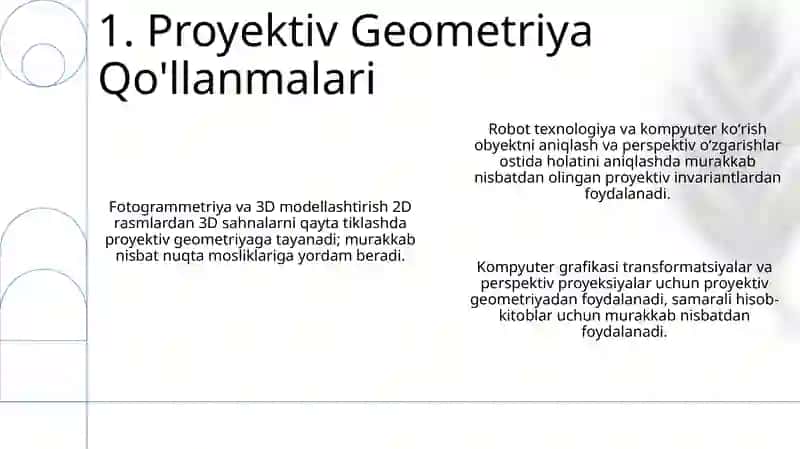 Proyektiv Geometriya Qo'llanmalari 3