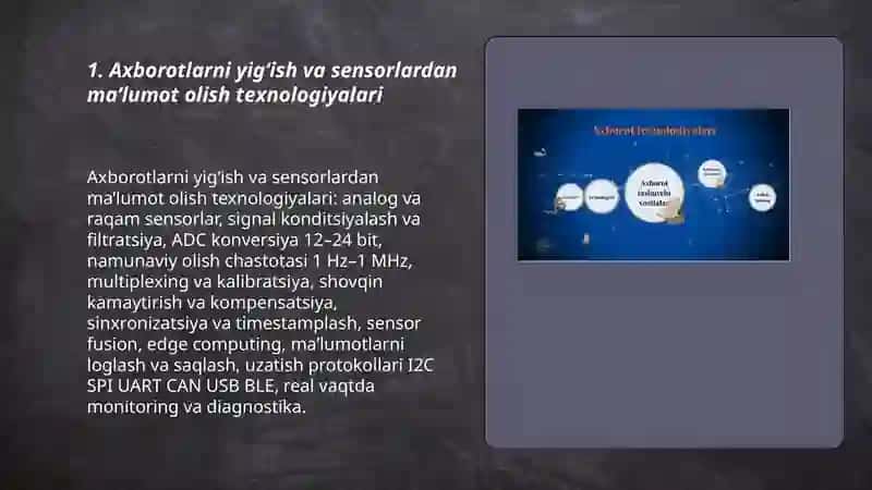 Axborotlarni yig‘ish va sensorlardan ma’lumot olish texnologiyalari 3