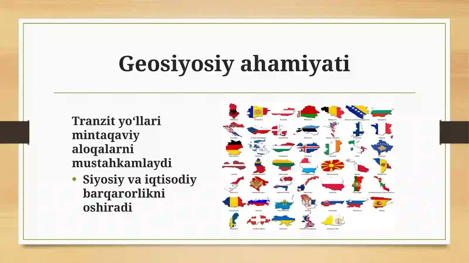 Zamonaviy transport-kommunikatsiya tizimi O‘zbekistonning geosiyosiy roli 3