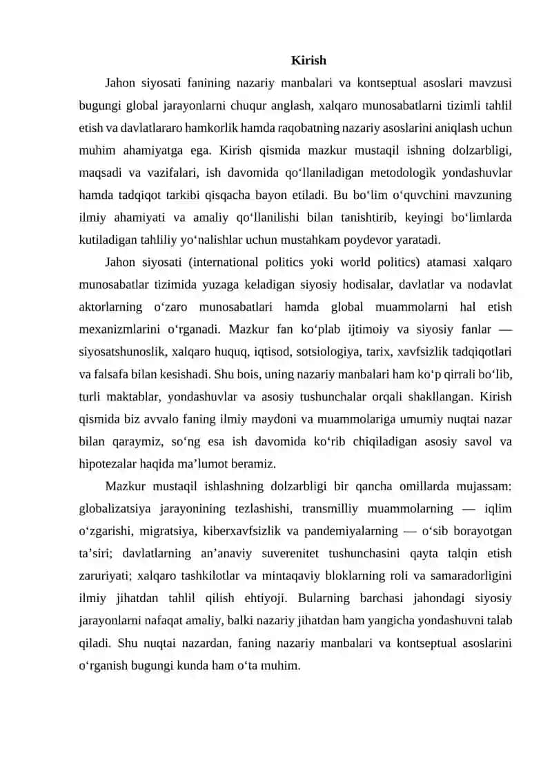 Jahon siyosati fanining nazariy manbalari va kontseptual asoslari 3