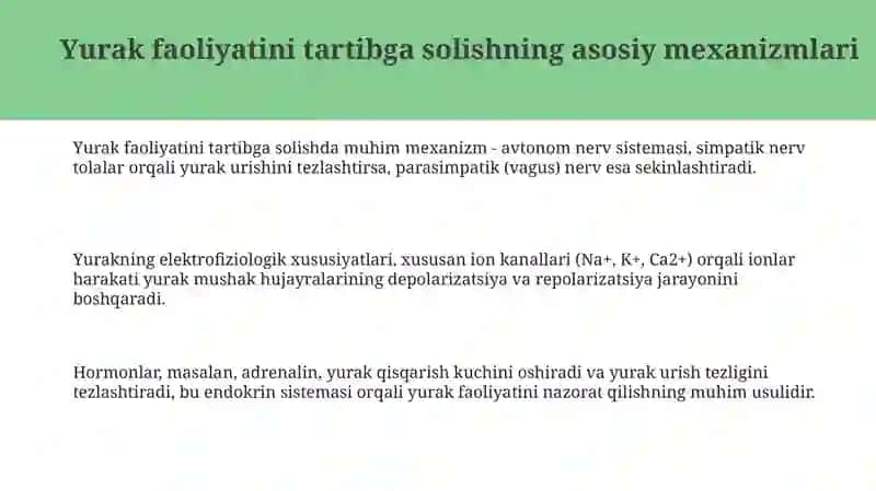 Yurak Faoliyatini Tartibga Solish 3