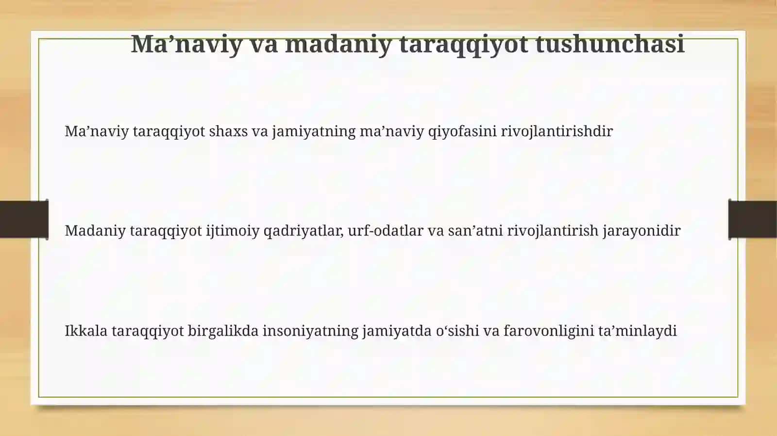 Maʼnaviy va madaniy taraqqiyot 3
