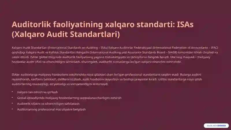 Auditorlik faoliyatini tartibga soluvchi xalqaro va milliy meʼyoriy hujjatlar 3