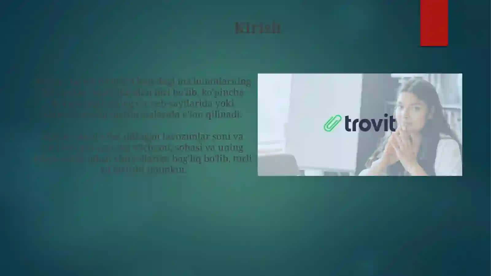 Ish o'rinlari haqidagi ma'lumot manbalari 3