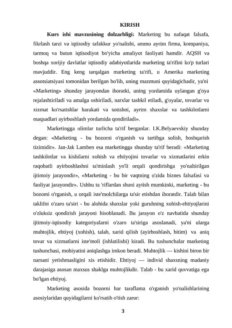 Korxonada marketing xizmatini tashkil etish. 3