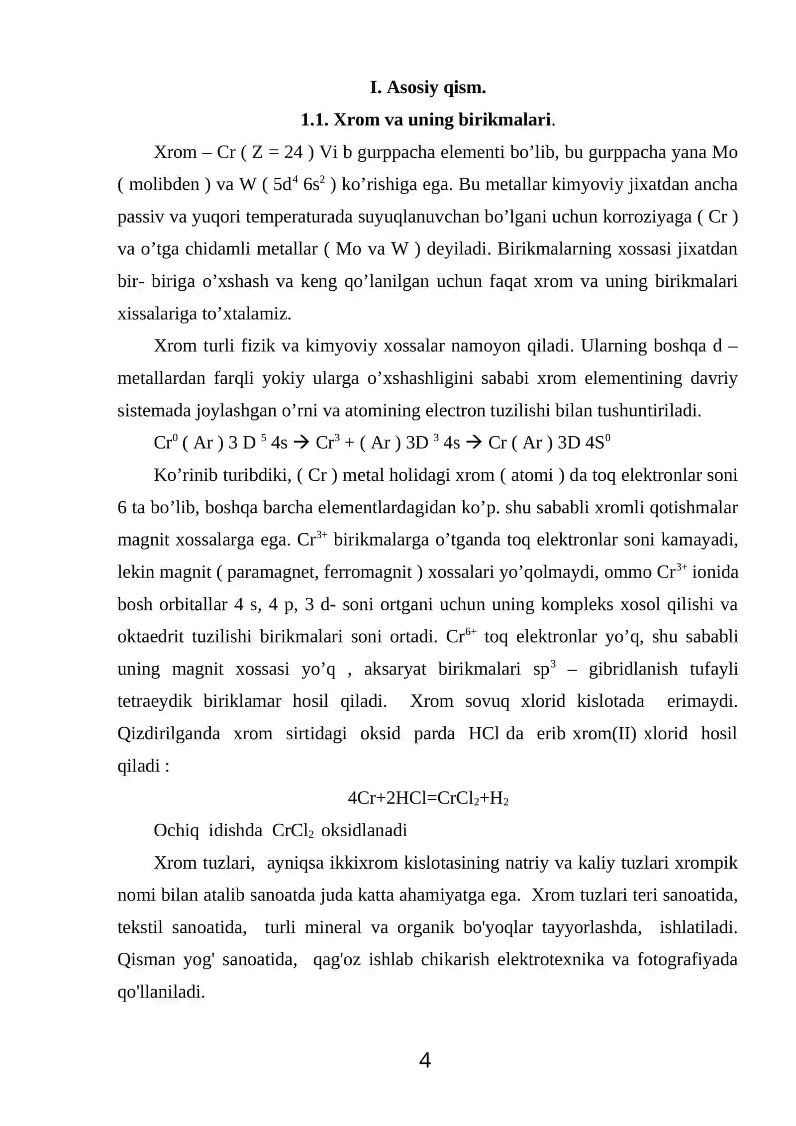 Xrom (III) oksidni olinishi va xossalari 3