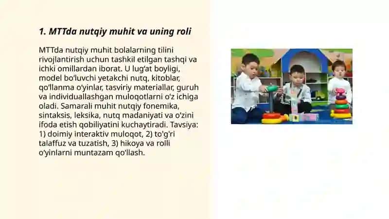 MTTda bolalar nutqini shakillantirish omili 3