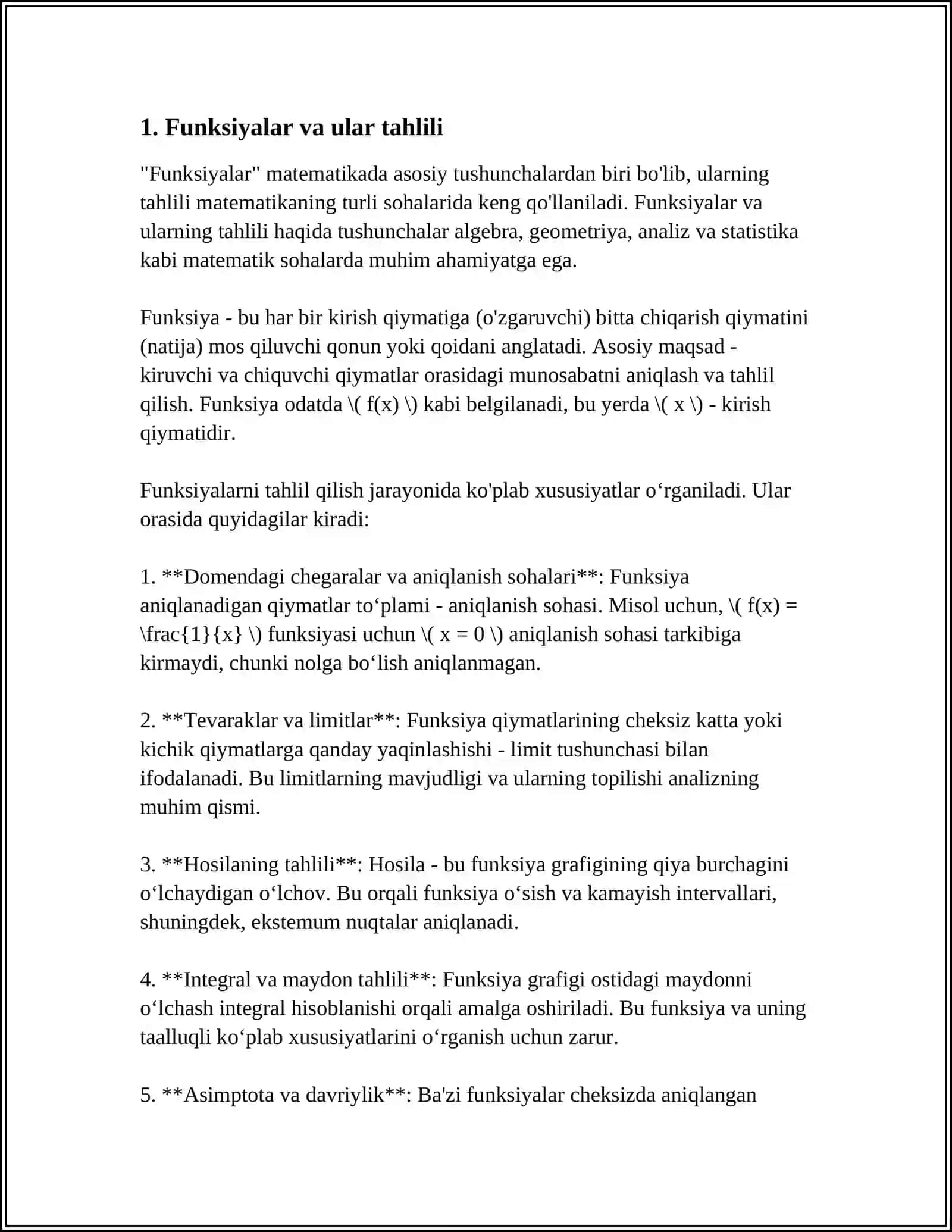 MATEMATIK ANALIZDAN MUSTAQIL ISH 3