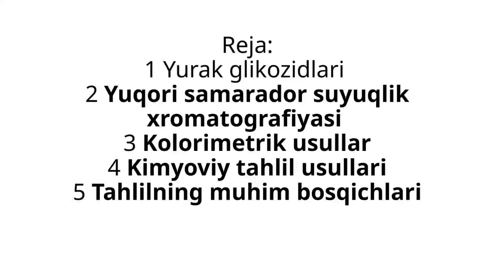 Yurak glikozidlarini tahlil qilish 3