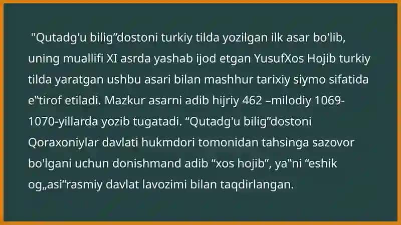 Yusuf Xos Hojibning Qutadg'u bilig asarida tarbiyaviy g'oyalarning ahamiyati 3