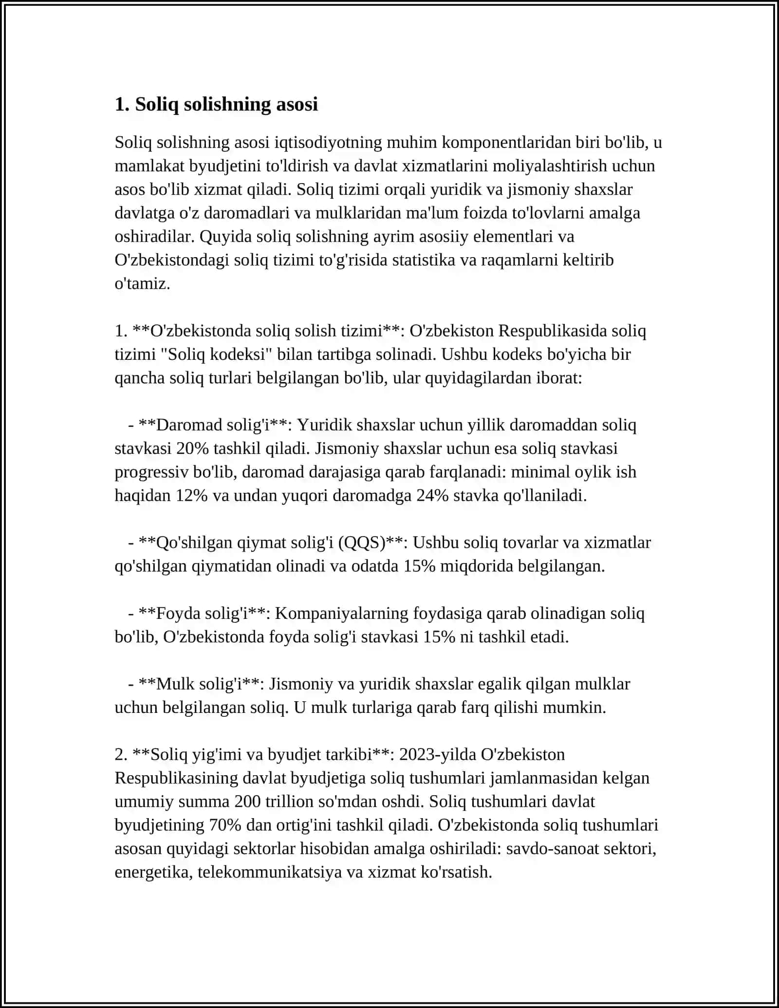 SOLIQ SOLISHDA QOSHILGAN QIYMAT SOLIGI 3