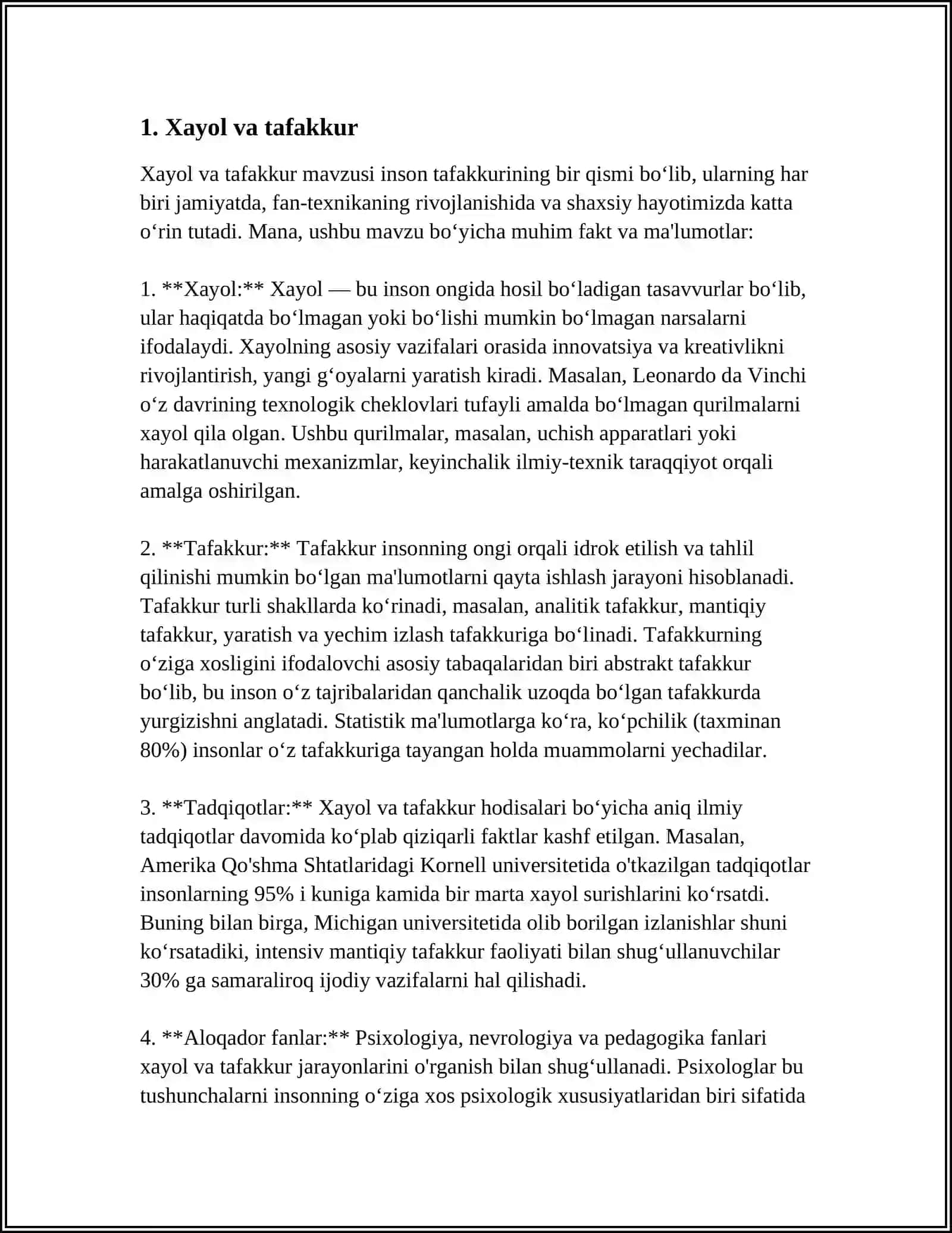 XAYOL HAQIDA TUSHUNCHA 3