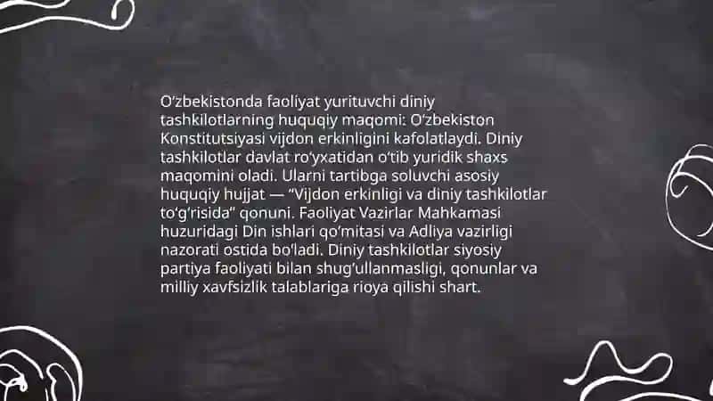 Oʻzbekistonda faoliyat yurituvchi diniy tashkilotlar 3