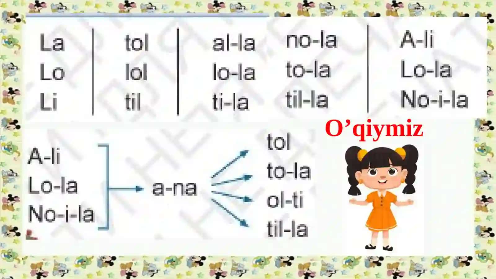 [l]tovushi.Llharfi mustahkamlash 3