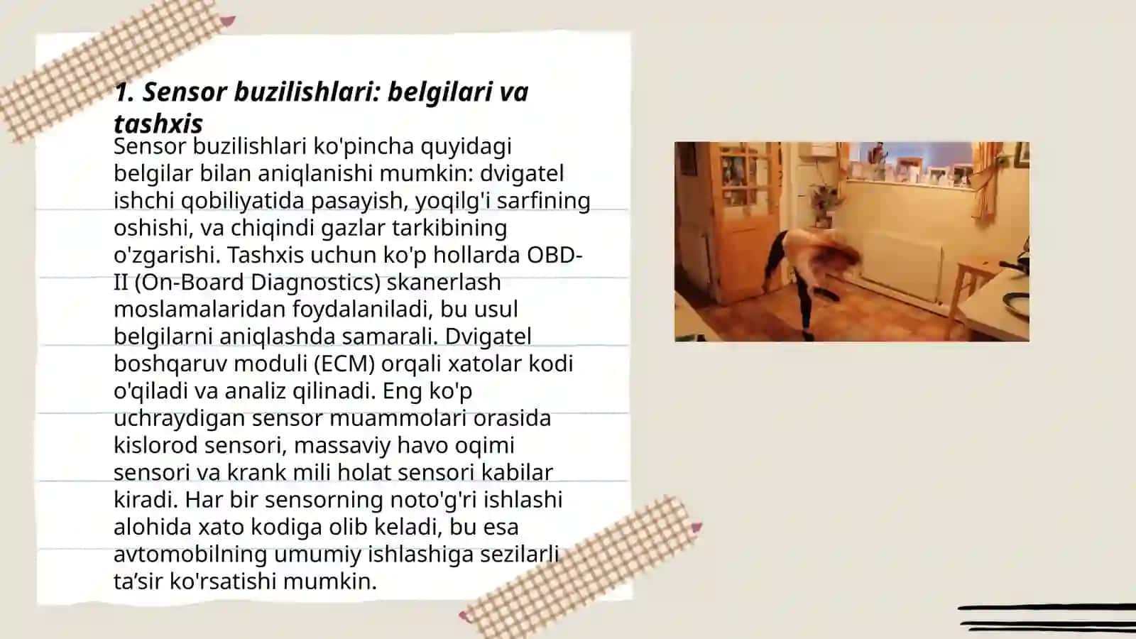Sensor buzilishlari: belgilari va tashxis 3