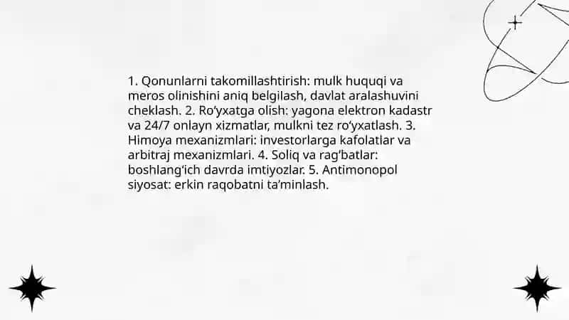 Xususiy mulkchilik tarmoĝini kengaytirish 3