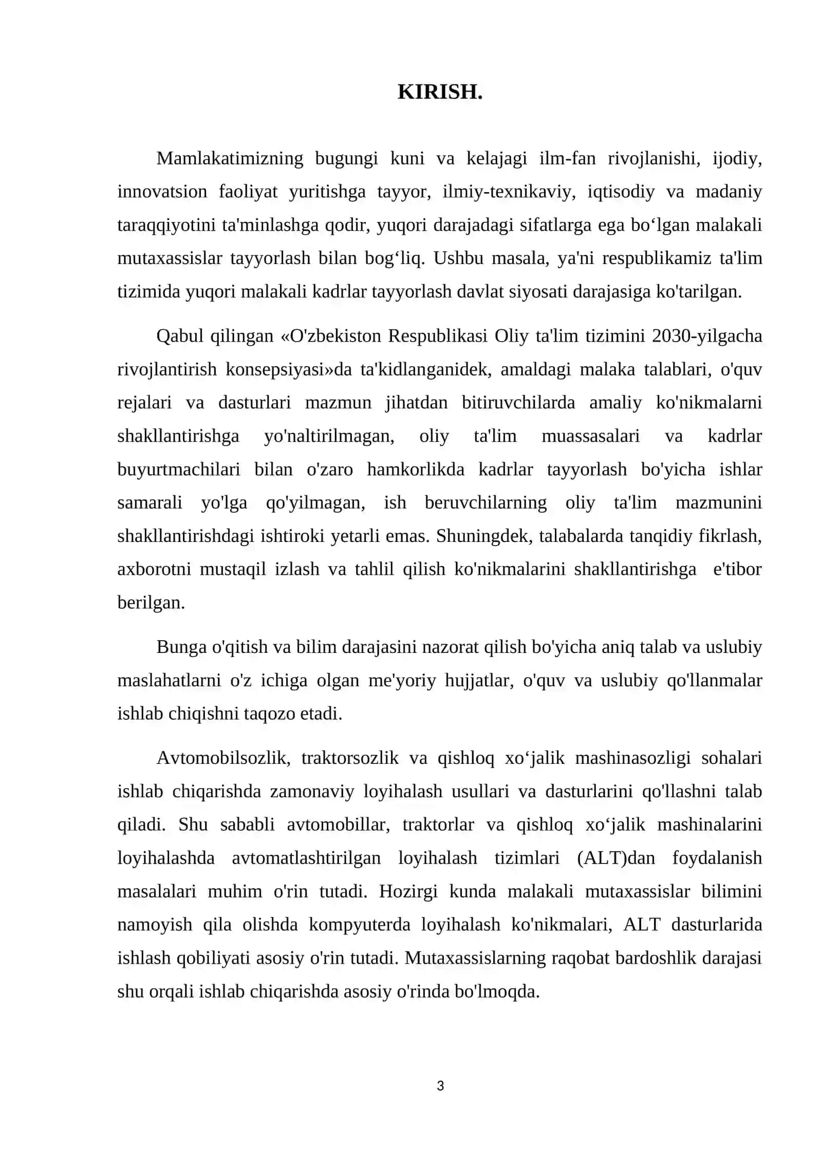 Avtomobillarni loyihalsh va modellashtirishni o’rganish 3