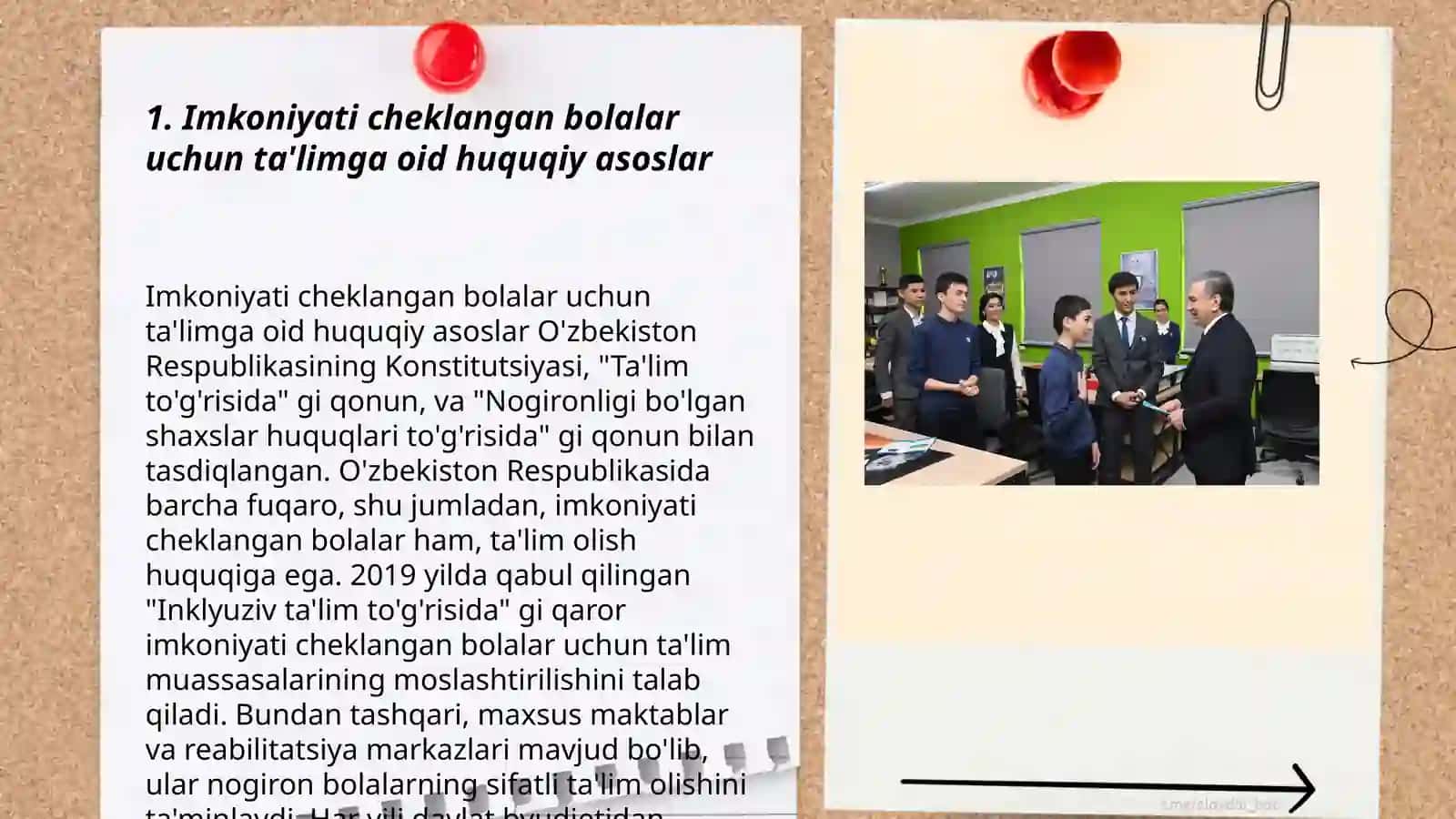 Imkoniyati cheklangan bolalarga maktab va sinf xonalarini moslash va korreksion yordam koʻrsatishning huquqiy, pedagogik aspektlari 3