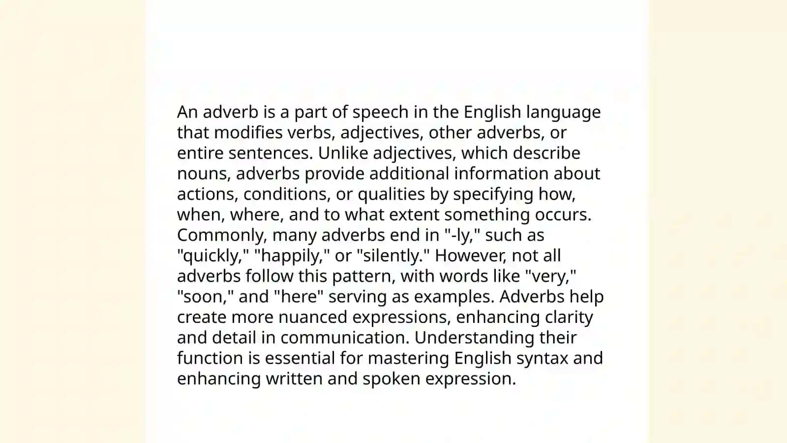 Definition of Adverbs 3