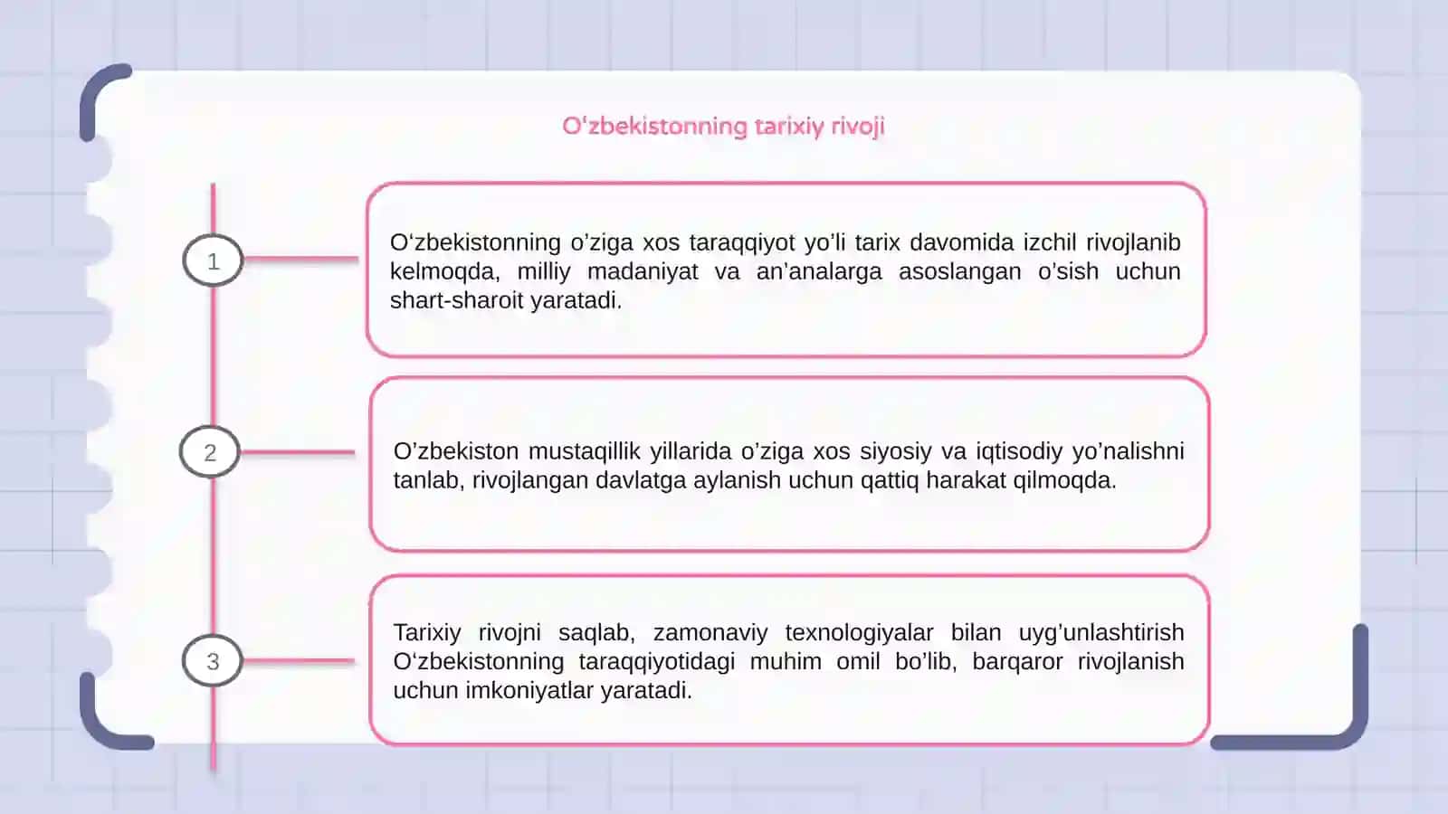 O'zbekistonning o'ziga xos istiqilol va taraqqiyot yo'li 3
