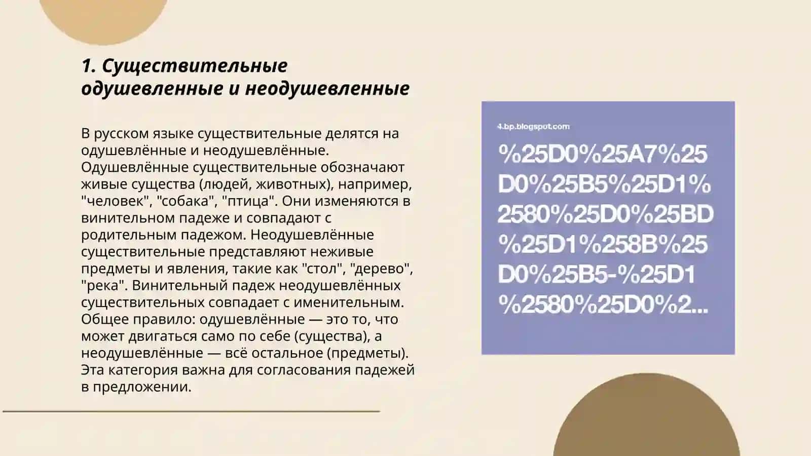 Существительные одушевленные и неодушевленные 3