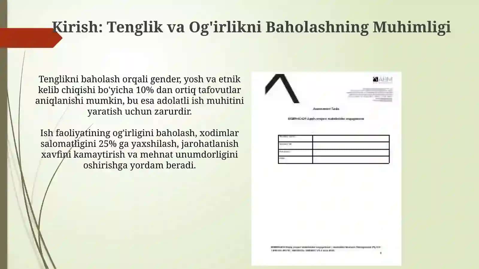 Tenglik va Og'irlikni Baholashning Muhimligi 3