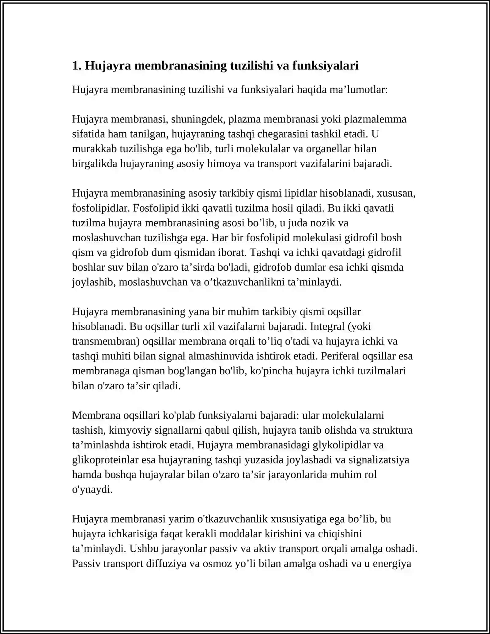HUJAYRA VA HUJAYRADAN TASHQARI MATRIKS ORASIDAGI MUNOSABATLAR PATOFIZIOLOGIYASI 3