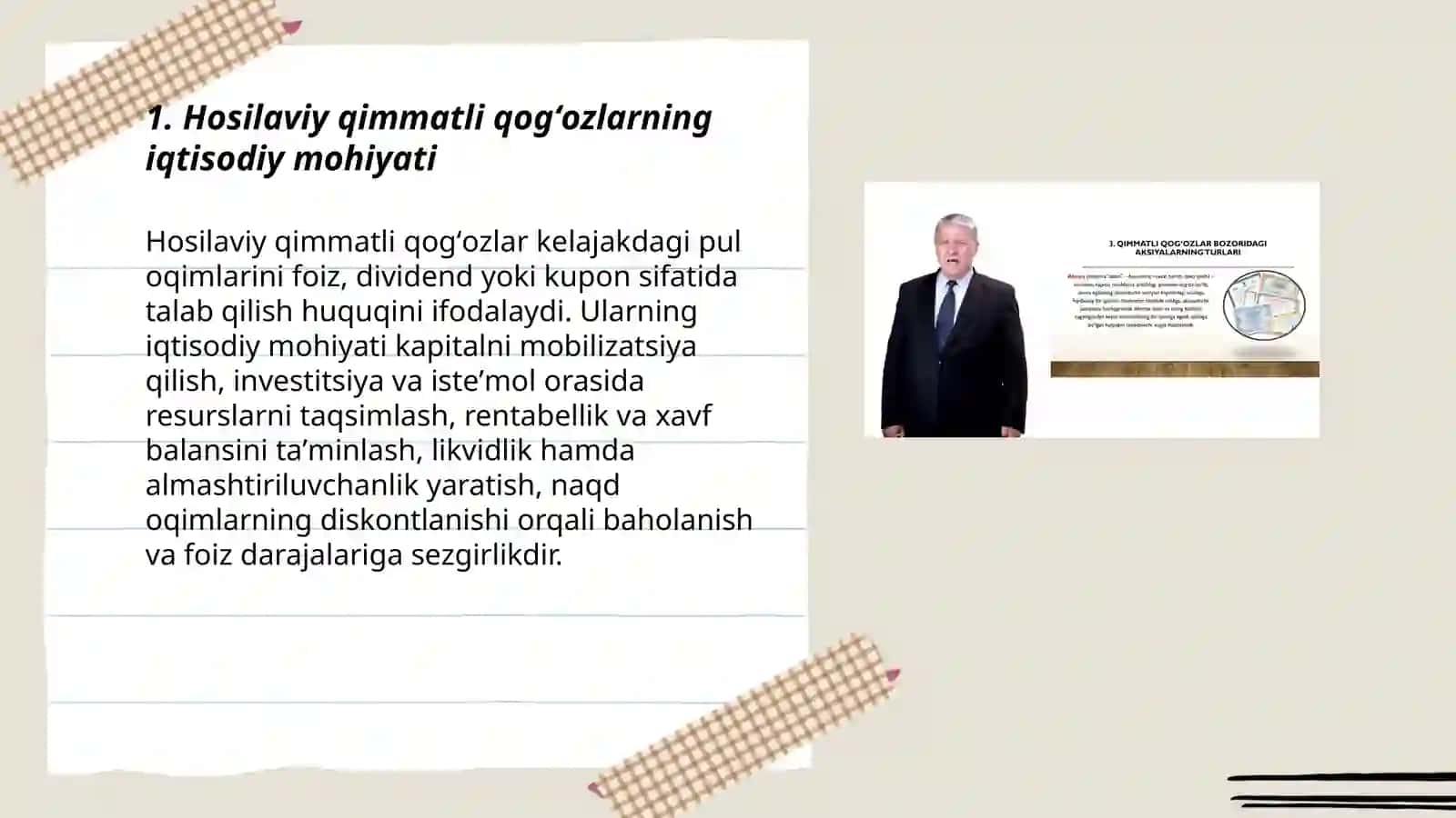Hosilaviy qimmatli qogʻozlarning iqtisodiy mohiyati 3