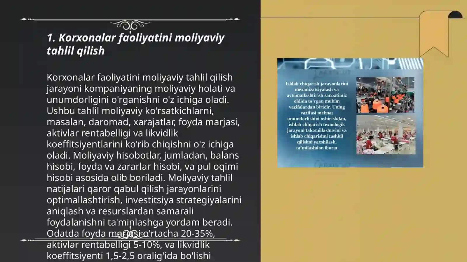 Korxonalar faoliyatini moliyaviy tahlil qilish 3
