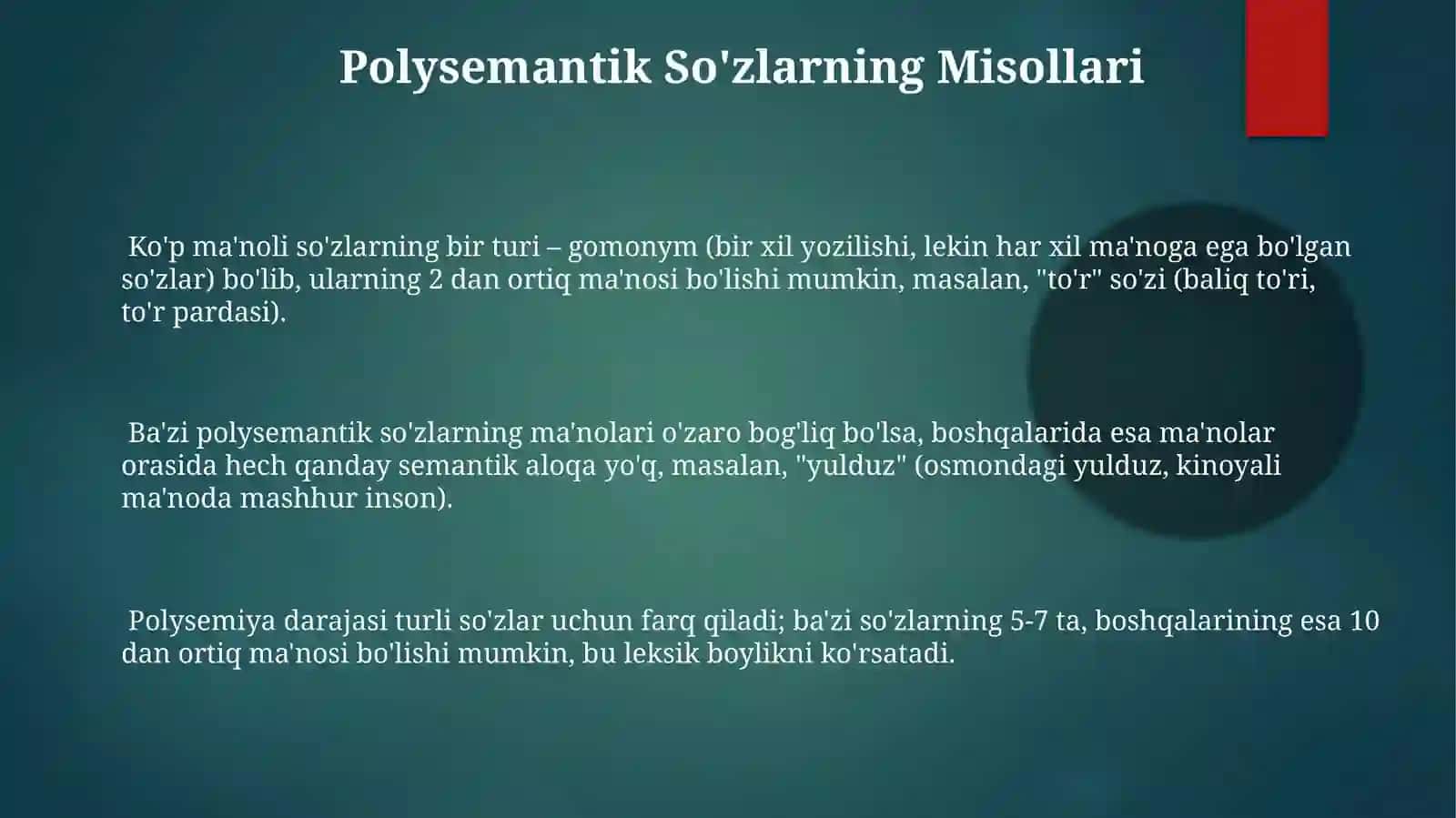Bir maʼnoli va koʻp maʼnoli suzlar 3