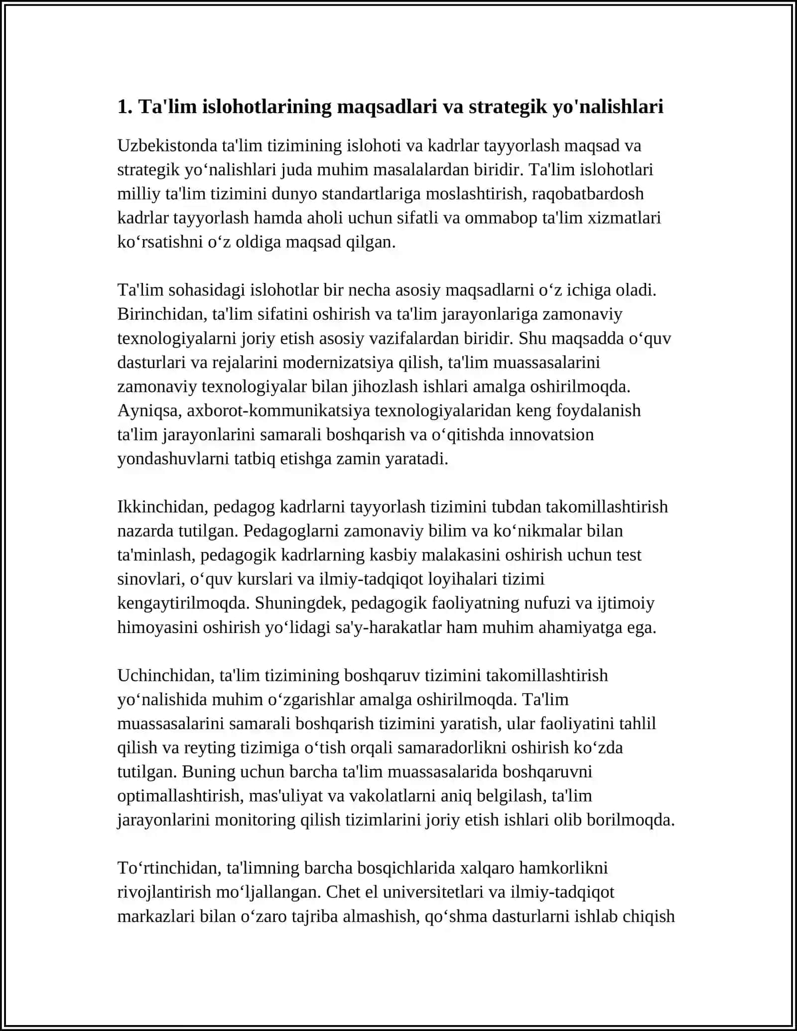 TAʼLIM TIZIMI ISLOHOTLARI VA KADRLAR TAYYORLASH 3