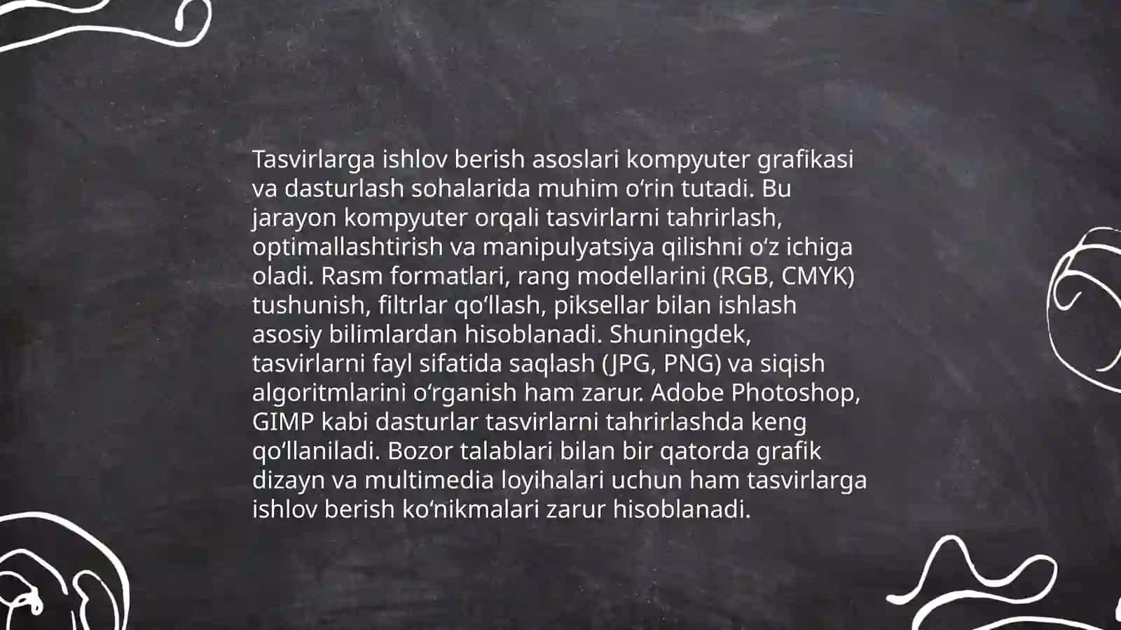 Tasvirlarga ishlov berish asoslari 3