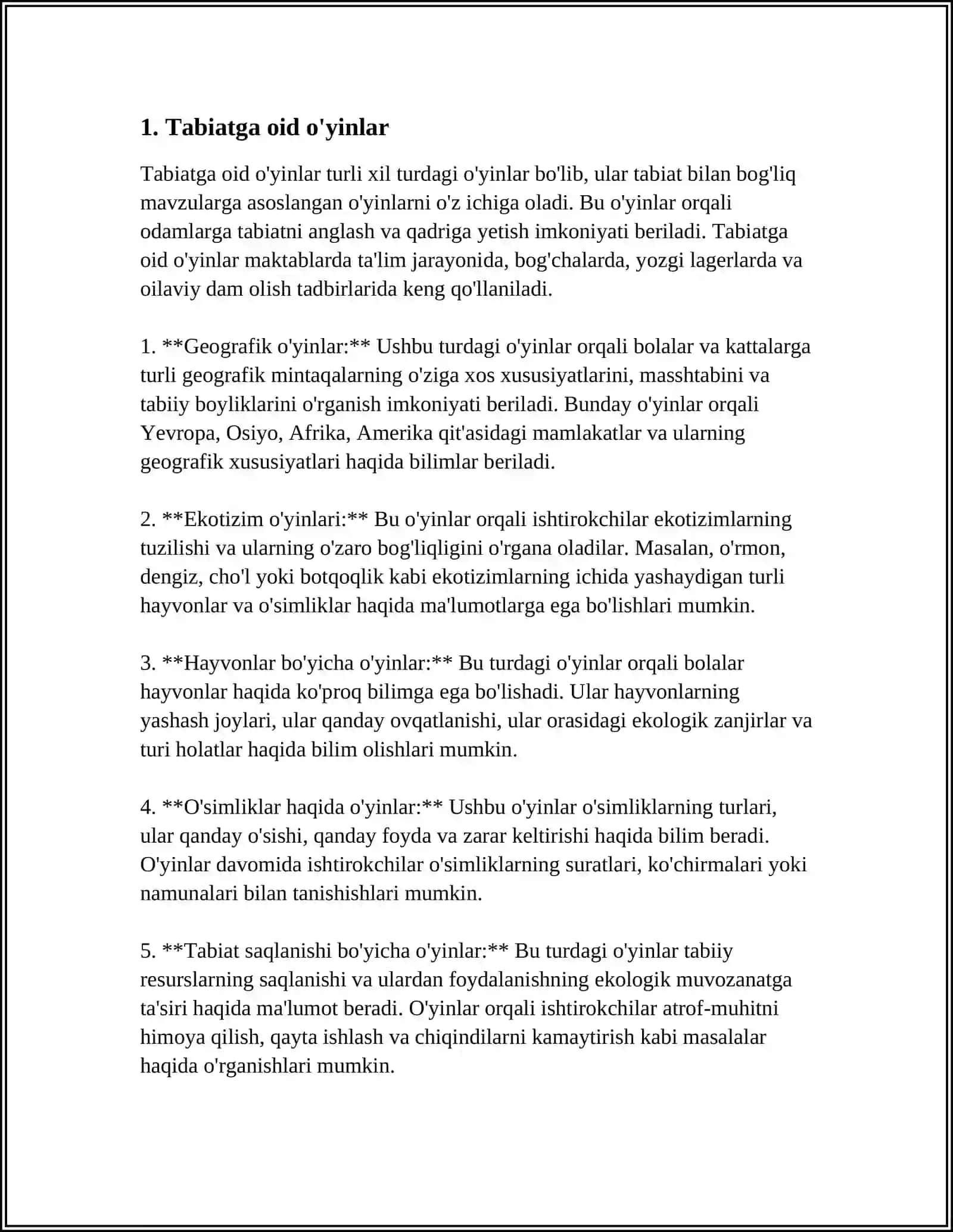 Bolalarda tabiatga nisbatan qiziqish uygʻotish 3