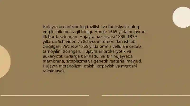 Hujayra va uning tuzilishi 3