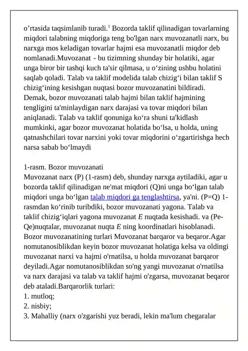 Bozor muvozanati va uning ahmiyati 3