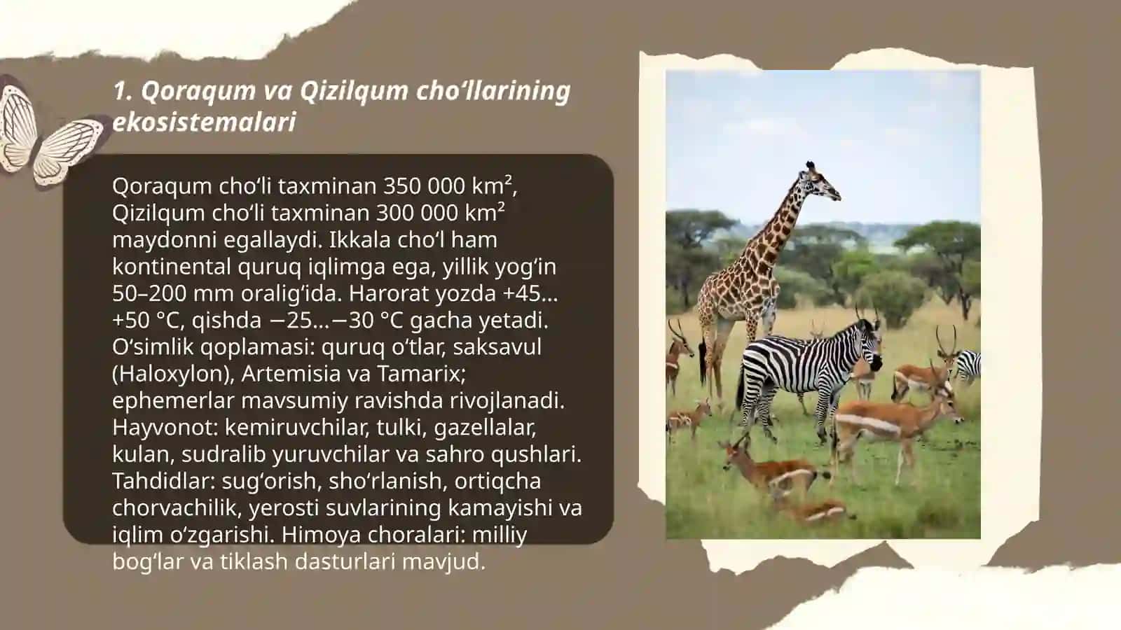 Markaziy osiyo va o’zbekiztonning tabiiy ekosistemalari 3