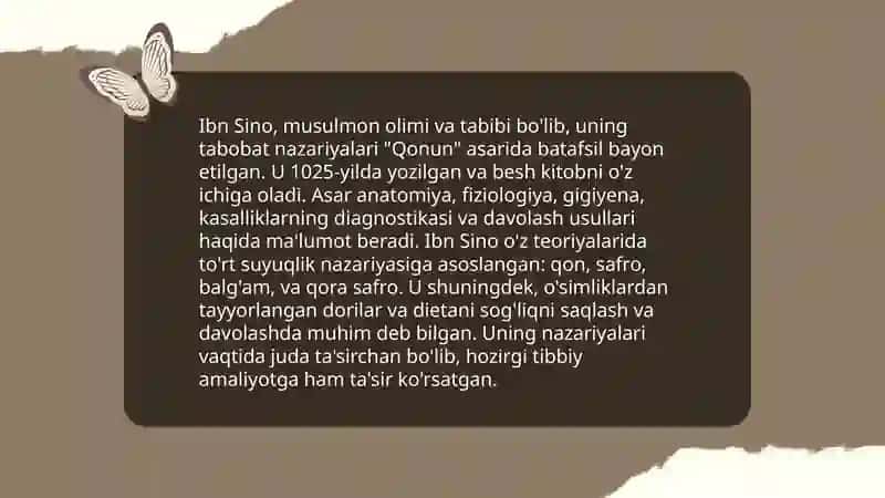 Ibn Sinoning tabobat nazariyalari 3